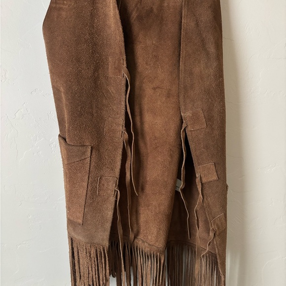 Brown Suede Fringe Vest - Picture 1 of 6